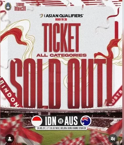 Tiket Australia vs Indonesia Habis, Penjualan Tambahan Maret