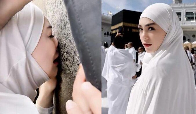 Celine Evangelista Menangis Haru Saat Cium Ka'bah di Umrah